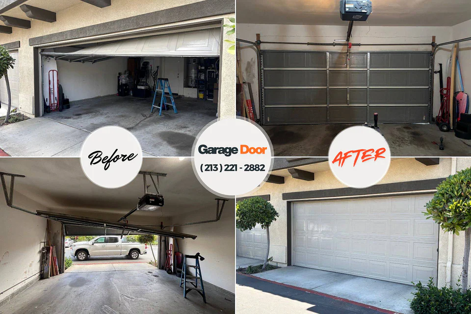 Before and after: garage door repair Mills, WY